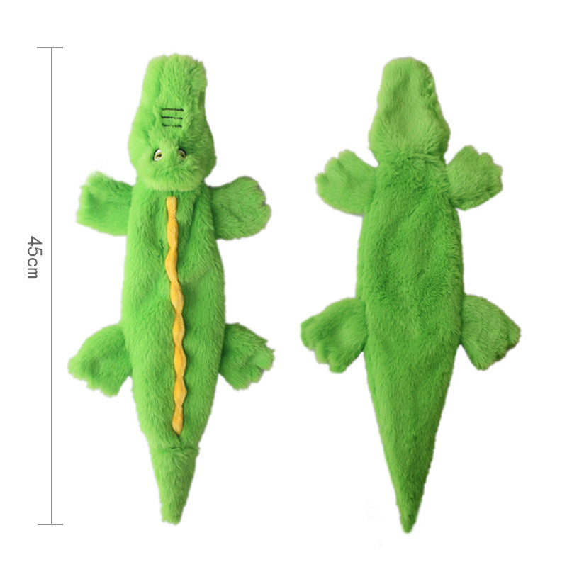 Jouet pour chien en peluche crocodile couineur avec papier froissé