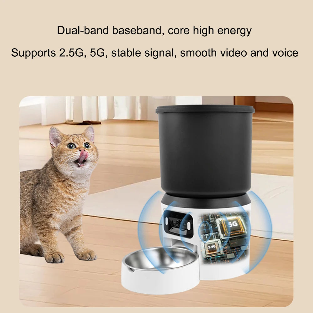 4L Smart Automatic Pet Feeder with HD Camera & Two-Way Audio
