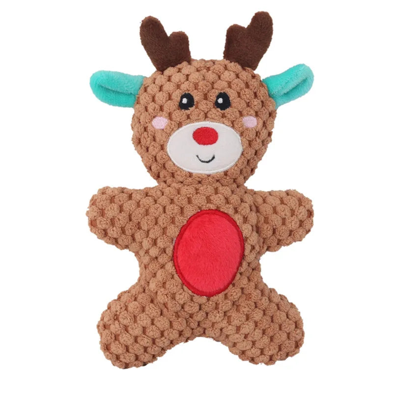 Jouet couineur en peluche de Noël pour chien
