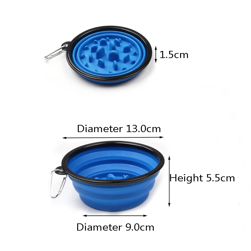 Foldable Dog Slow Feeder Travel Bowl