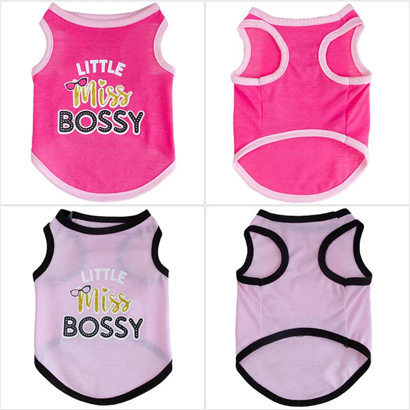Letter Print Sleeveless Vest for Small Dogs