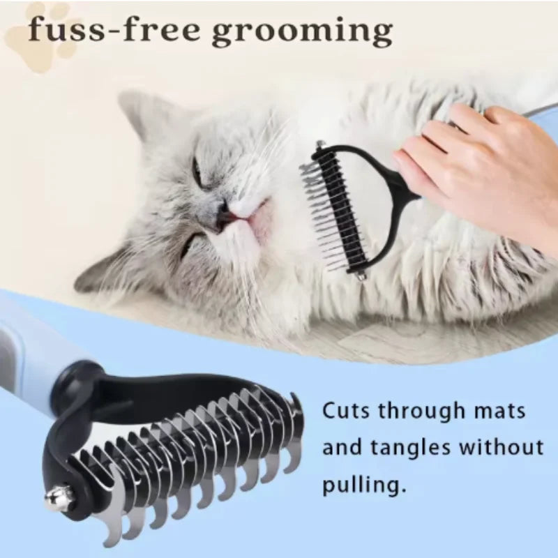 Double-Sided Pet Deshedding & Dematting Comb