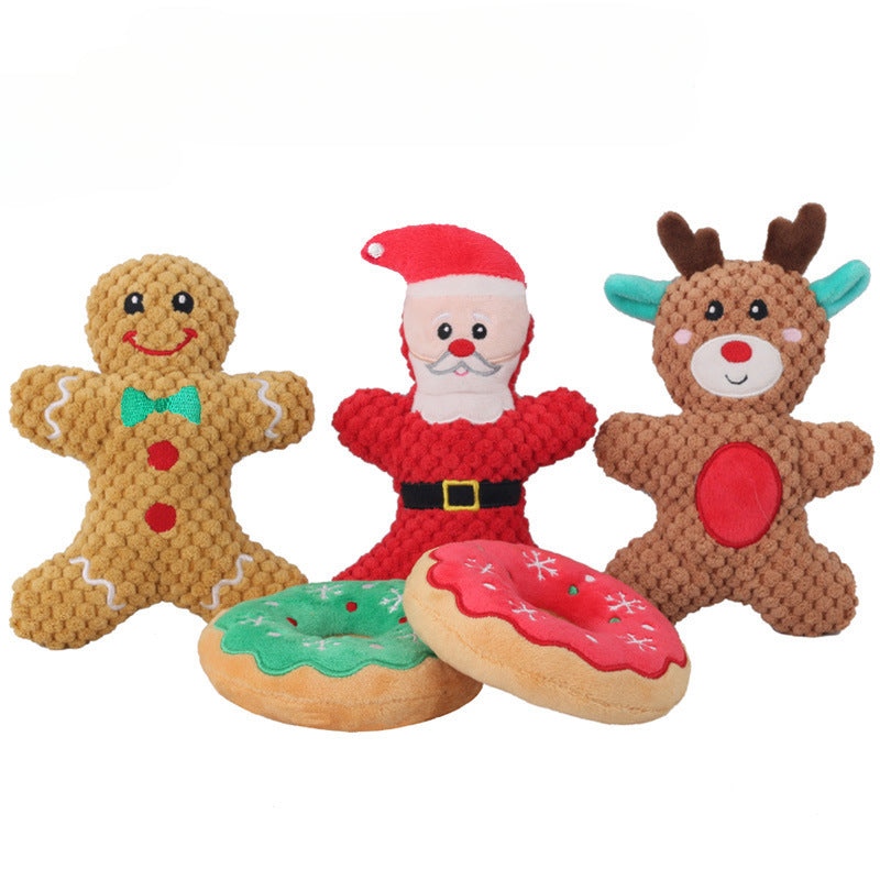 Jouet couineur en peluche de Noël pour chien