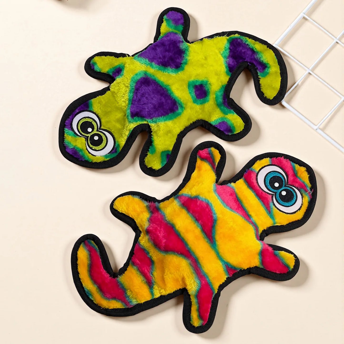 Peluche Gecko Jouet à mâcher interactif pour petits chiens
