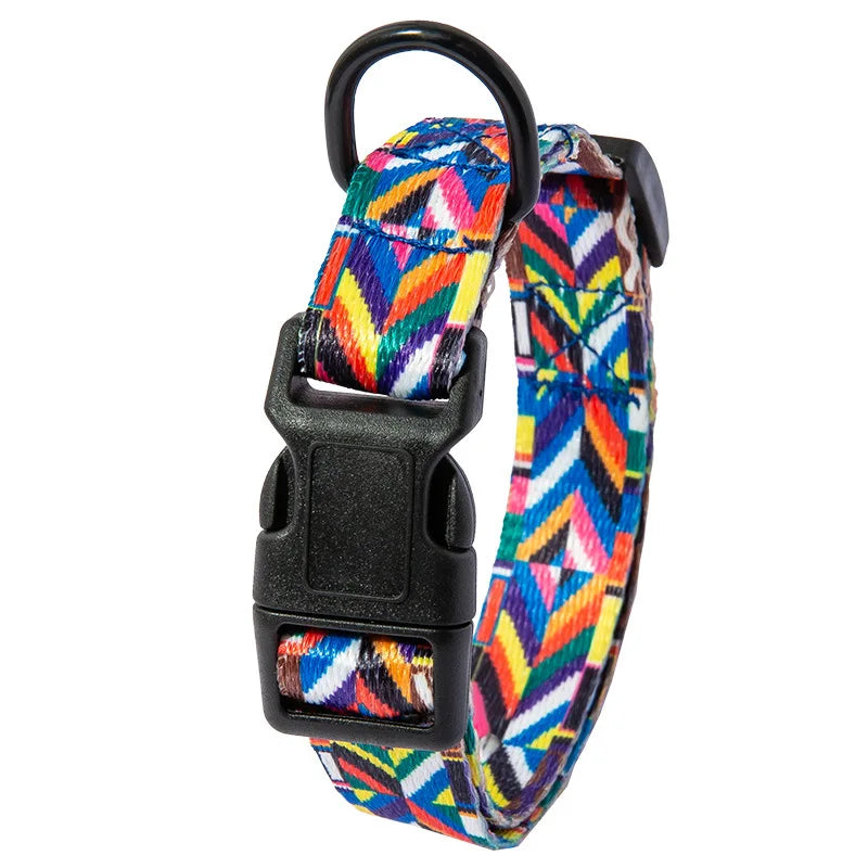 Bohemian Style Dog Collar & Leash Set – Adjustable for Small, Medium & Large Dogs