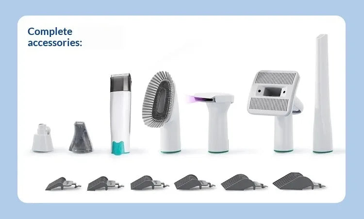 7-in-1 Pet Grooming Vacuum | Hair Trimmer & Suction | Cat & Dog