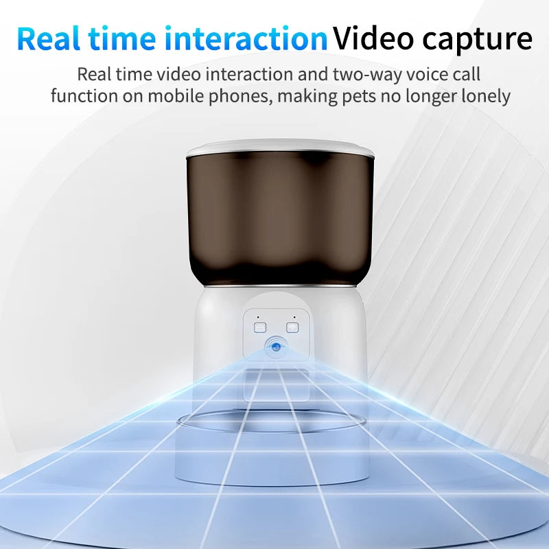 3L Smart Pet Feeder with HD Camera & Stainless Steel Bowl