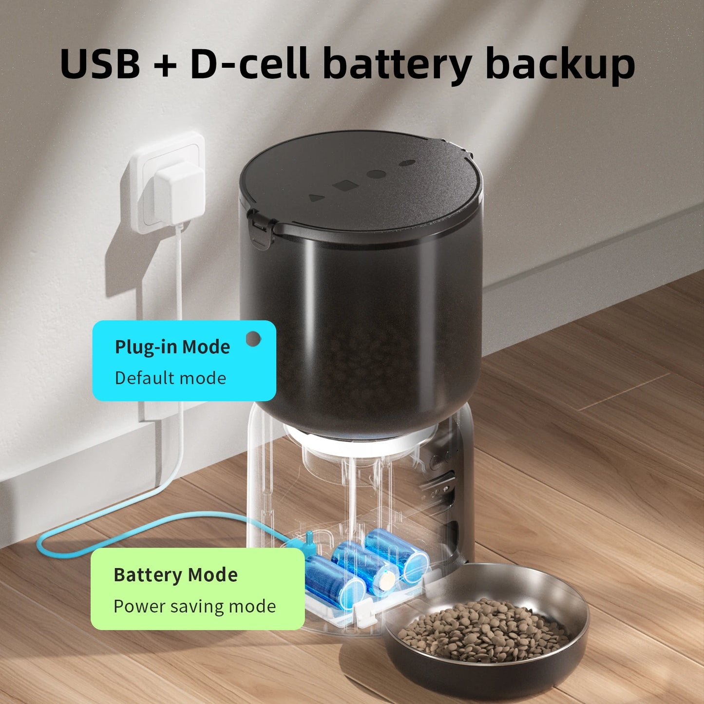 4L Cat Automatic Feeder With Camera Video Pet Feeder Support 2.4G And 5G Network Cat Food Distributor With Night Vision Function