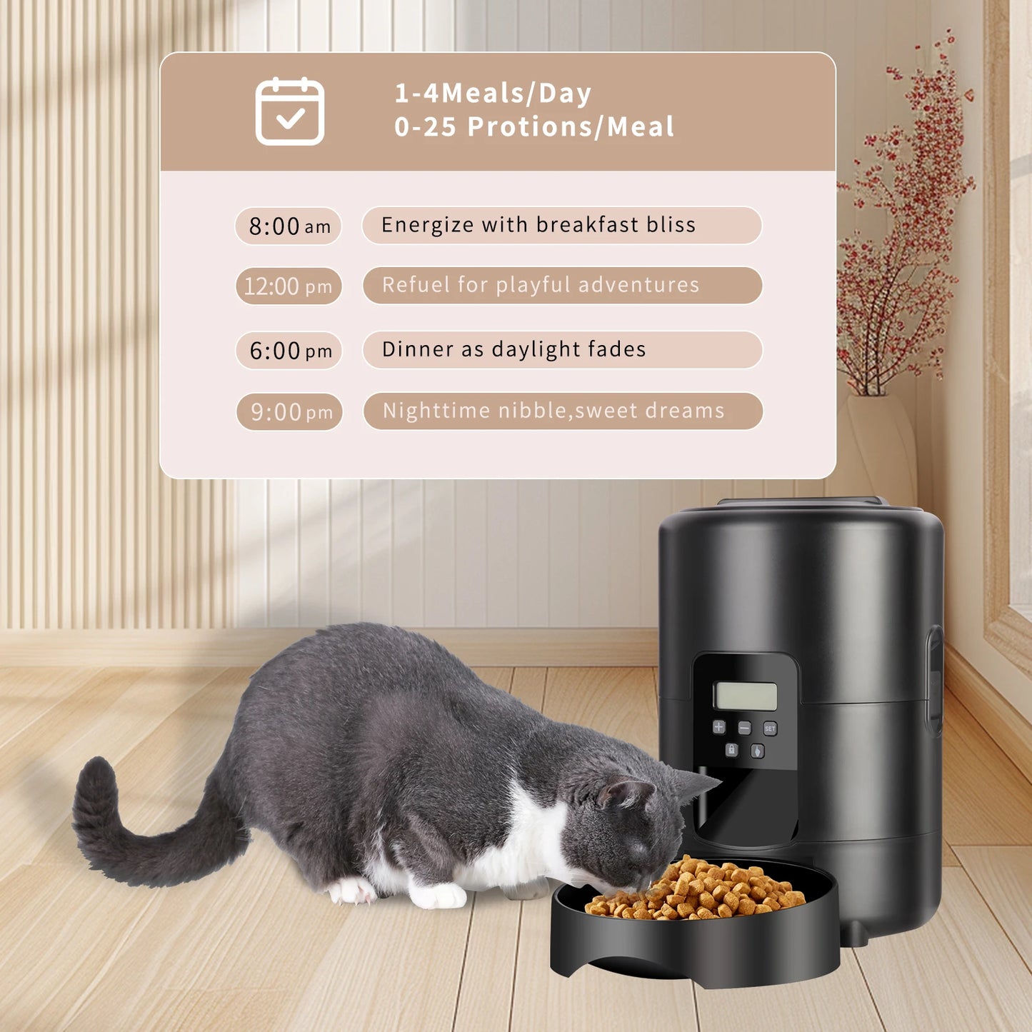 Distributeur Automatique Intelligent pour Animaux de Compagnie avec Contrôle par Application - Conception Compacte de 2 L