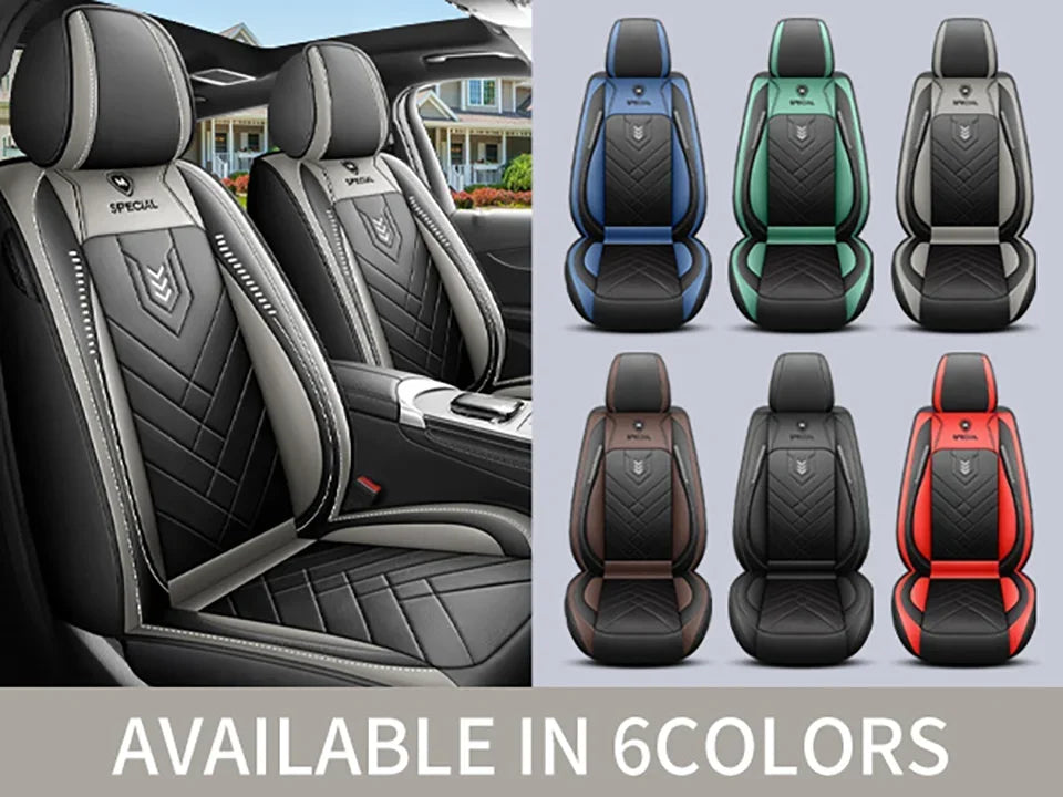 Full Leather Car Seat Cover — All-Season Universal Fit for Driver & Passenger