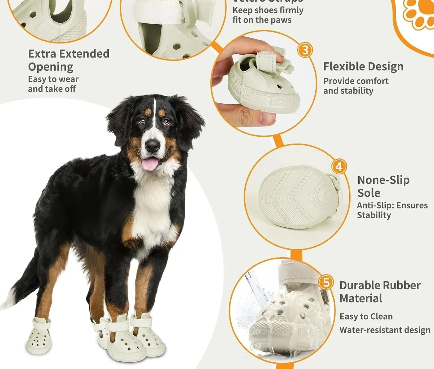 Bottes imperméables pour chiens - Protections antidérapantes pour les pattes pour trottoirs chauds et pluie