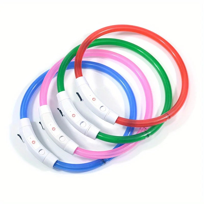 Collier lumineux LED pour chien - Collier de sécurité rechargeable par USB pour une visibilité nocturne