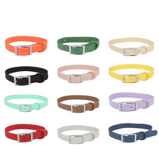 Waterproof Adjustable PVC Pet Collar — 12 Colours