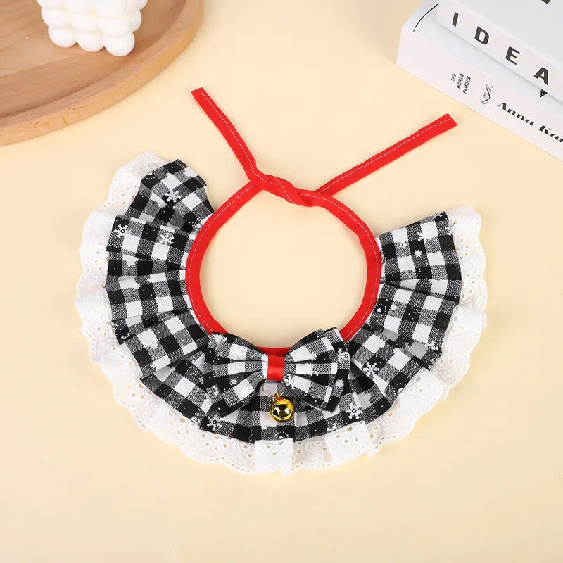 Christmas Cat Collar with Bells - Washable Bandana Scarf for Small Dogs and Cats