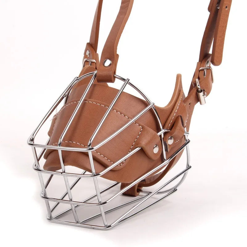 Adjustable Leather Dog Muzzle – Anti-Bite & Breathable