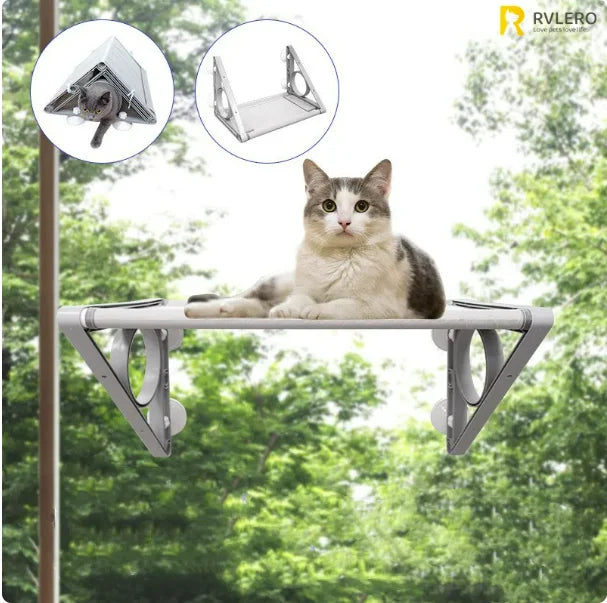 Double-Decker Window Cat Hammock – Suction Cup Bunk Bed for Cats