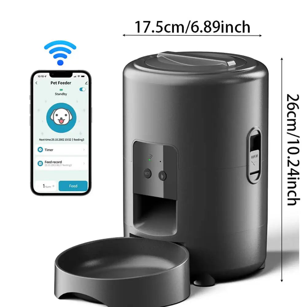 Tuya APP controls the cat feeder,only supports 2.4G network, can only be powered by USB, has no screen display smart pet feeder