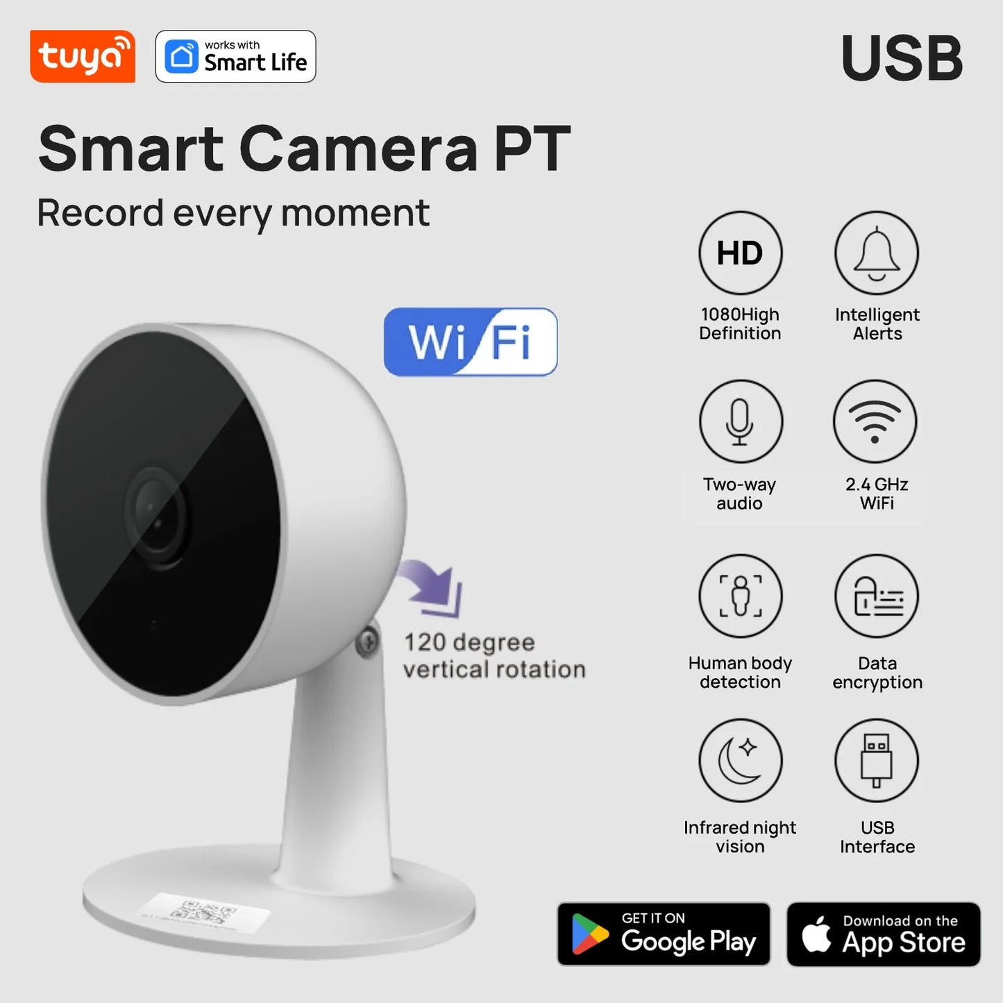 1080p WiFi Indoor Security Camera — Baby, Pet & Home Monitor with Motion Tracking