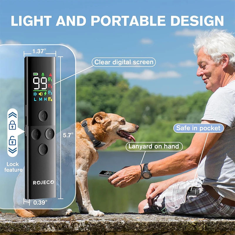 Remote Dog Training Collar - 1600ft Range IP67 Waterproof Bark Control System
