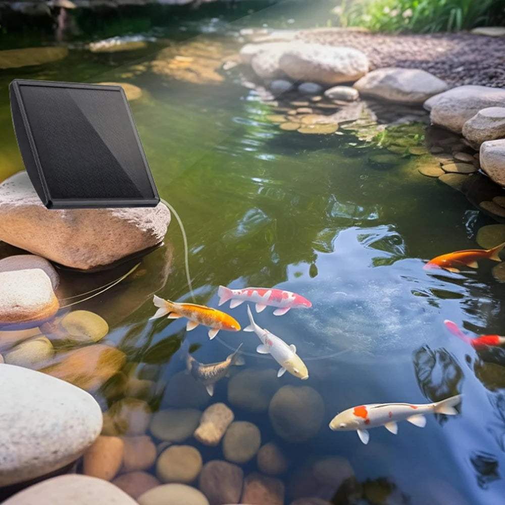 Solar-Powered Portable Aquarium Air Pump — Indoor & Outdoor Fish Oxygen Pump