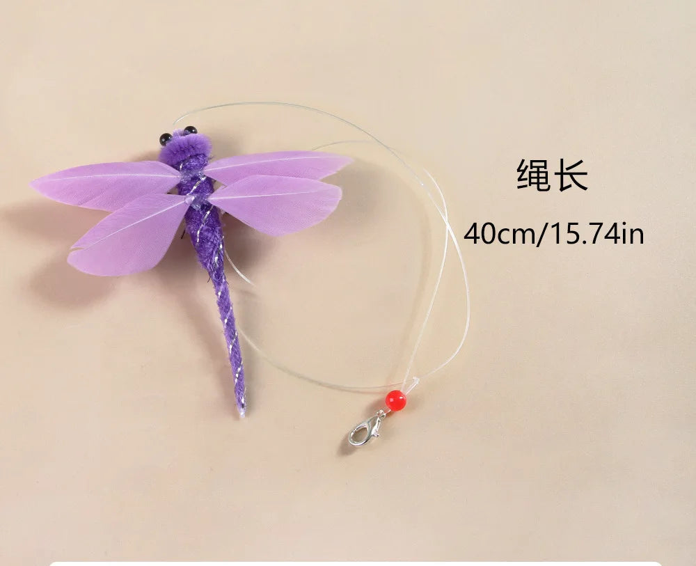 Hands-Free Butterfly Cat Wand Toy with Suction Cup & Bell