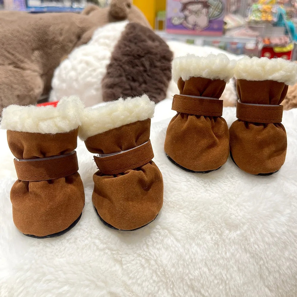 Bottes antidérapantes d'hiver pour chiens | Lot de 4 pour petits et moyens chiens et chats
