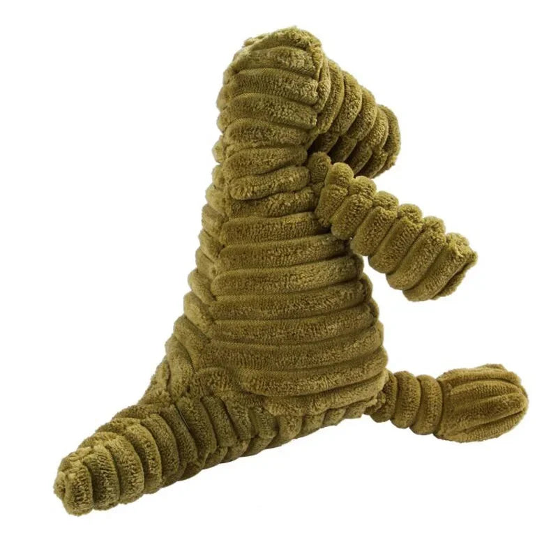 Jouet couineur en peluche pour chien - Forme d'animal en velours côtelé résistant aux morsures