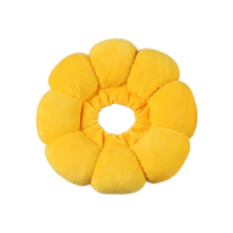Collerette de protection tournesol – Cône élisabéthain en coton doux pour chats et chiens
