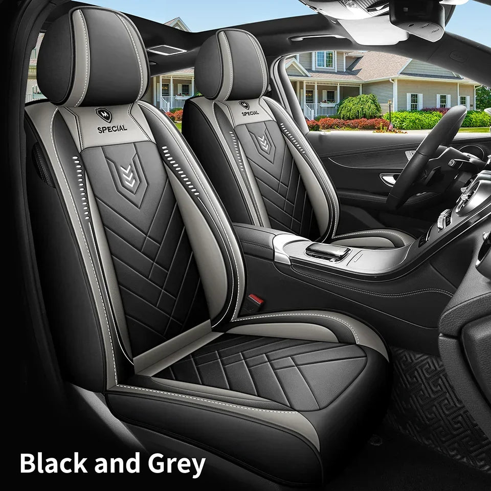Full Leather Car Seat Cover — All-Season Universal Fit for Driver & Passenger