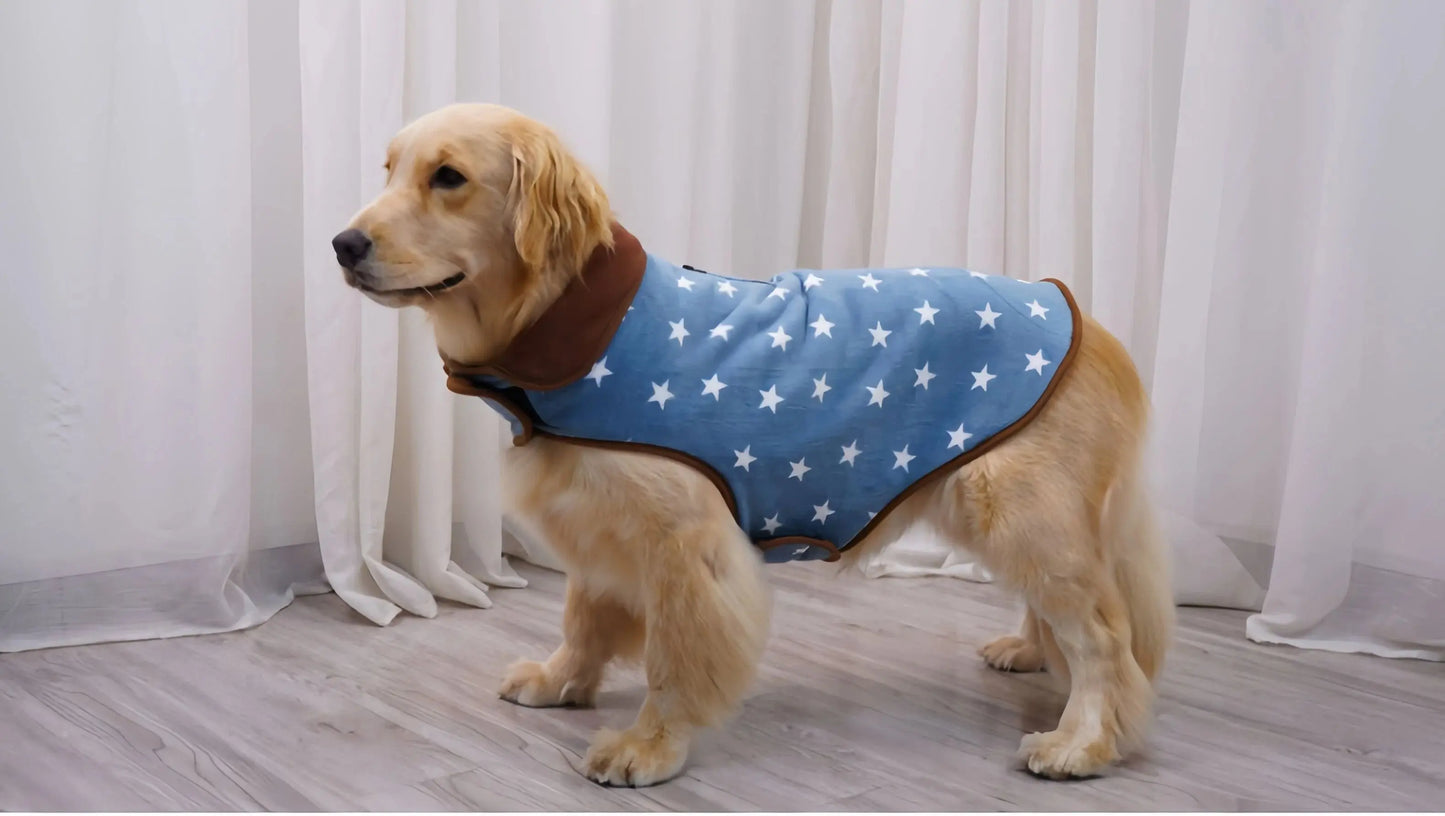 Manteau polaire à capuche pour chien avec trou pour laisse | Veste d'hiver chaude et ajustable pour chiens de petite à grande taille