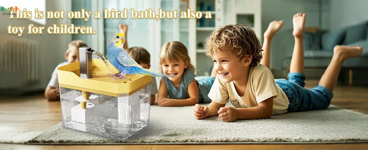 Baignoire automatique pour oiseaux avec pompe - Fontaine de douche intérieure pour perruches et perroquets