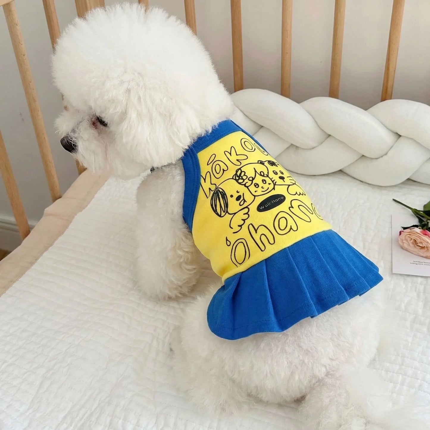 Cartoon Print Slip Dress for Small Dogs & Cats