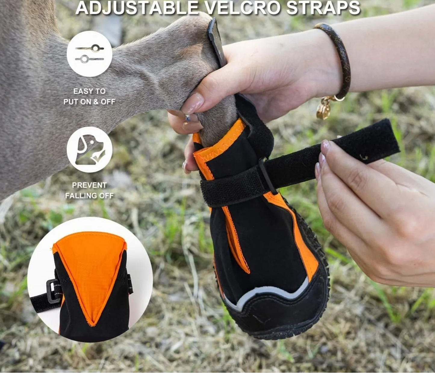 Waterproof Dog Boots for All Weather | Hot Pavement, Snow & Hiking | Set of 4