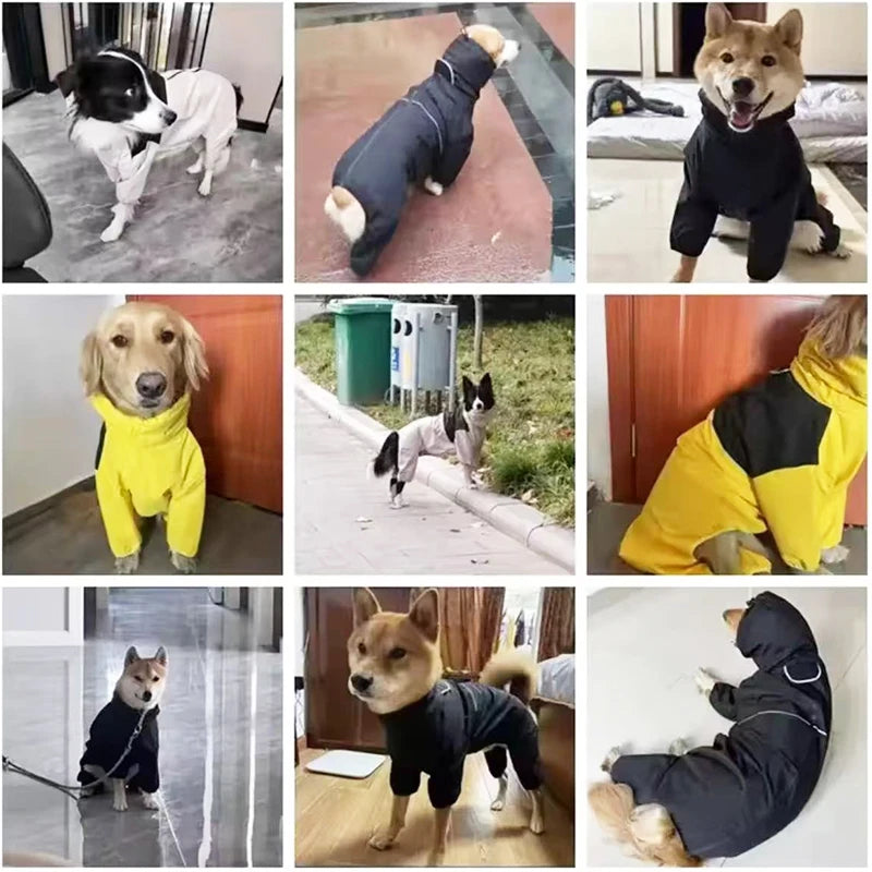Waterproof Reflective Dog Raincoat Jumpsuit