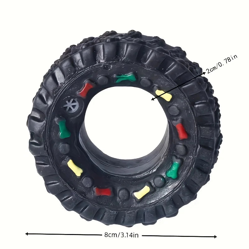 Interactive Chew Wheel Dog Toy – Durable Squeaky Teething Toy for Small & Medium Dogs
