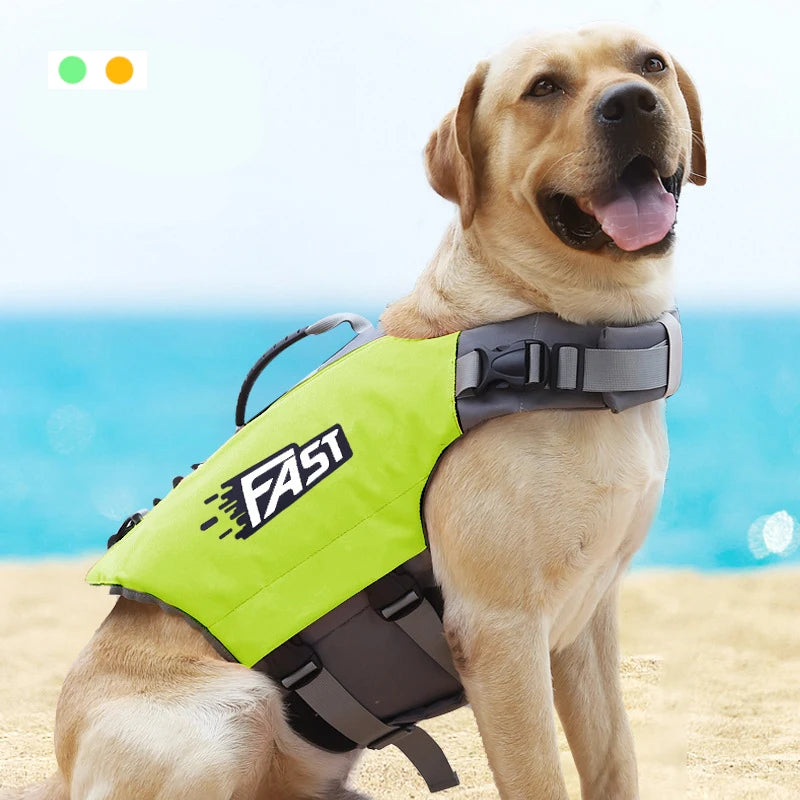 Dog Swimming Life Jacket & Safety Vest with Reflective Trim
