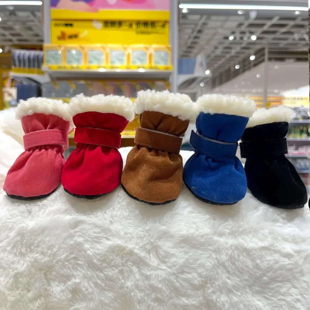 Bottes antidérapantes d'hiver pour chiens | Lot de 4 pour petits et moyens chiens et chats