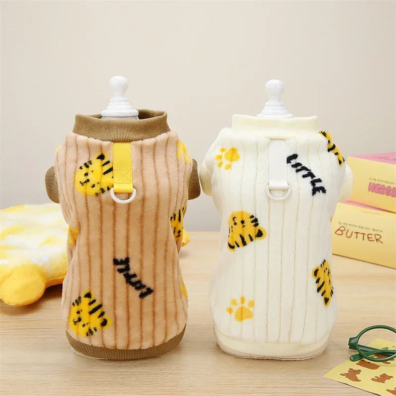 Strawberry Print Plush Pullover Sweater for Cats & Small Dogs