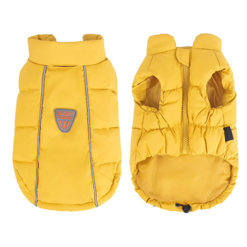 Windproof Reflective Down Jacket for Small Dogs | Harness Hole