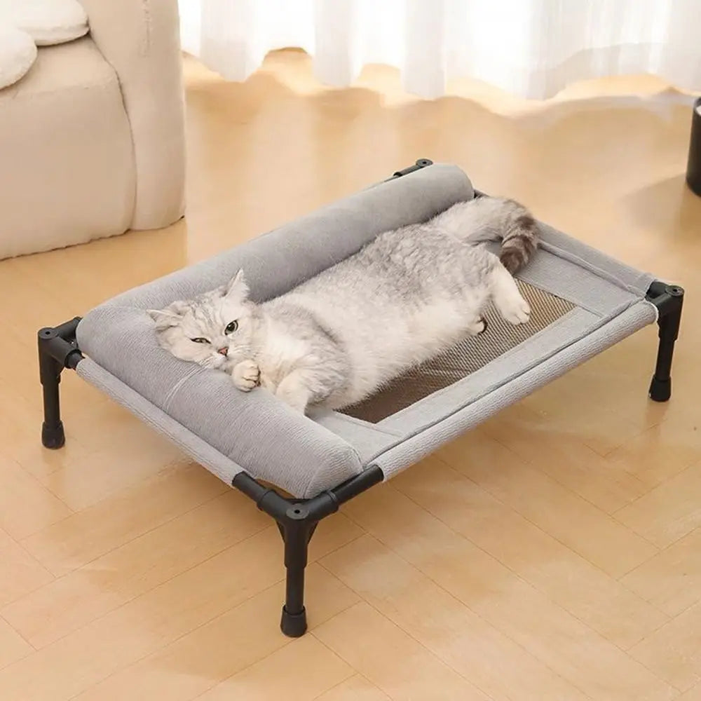 Elevated Mesh Dog Bed with Pillow — Breathable Raised Outdoor & Indoor Pet Bed