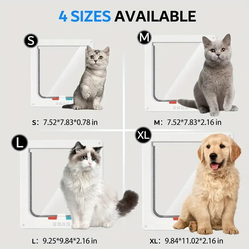4-Way Locking Weatherproof Pet Flap Door