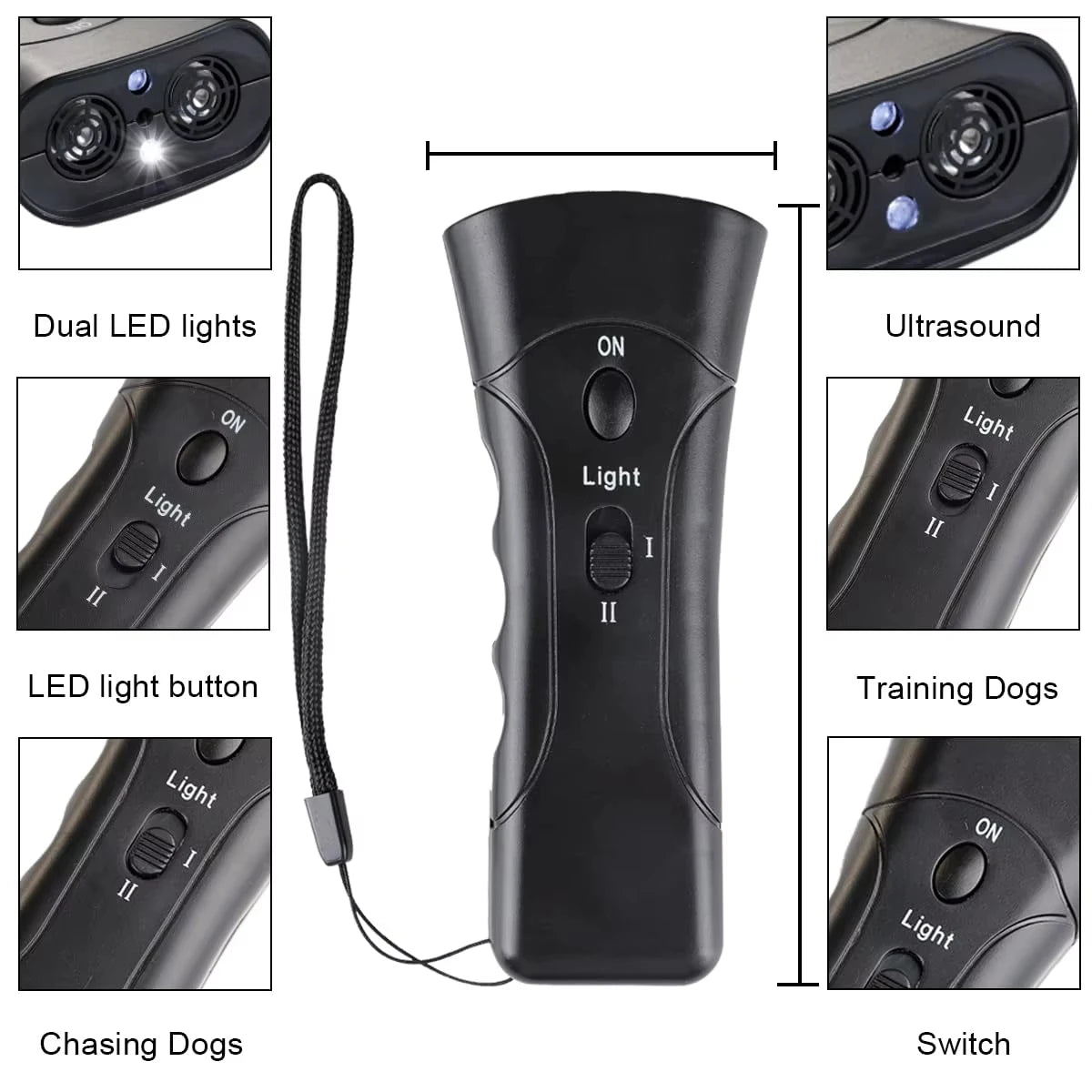 Ultrasonic Anti-Bark Dog Training Device with LED