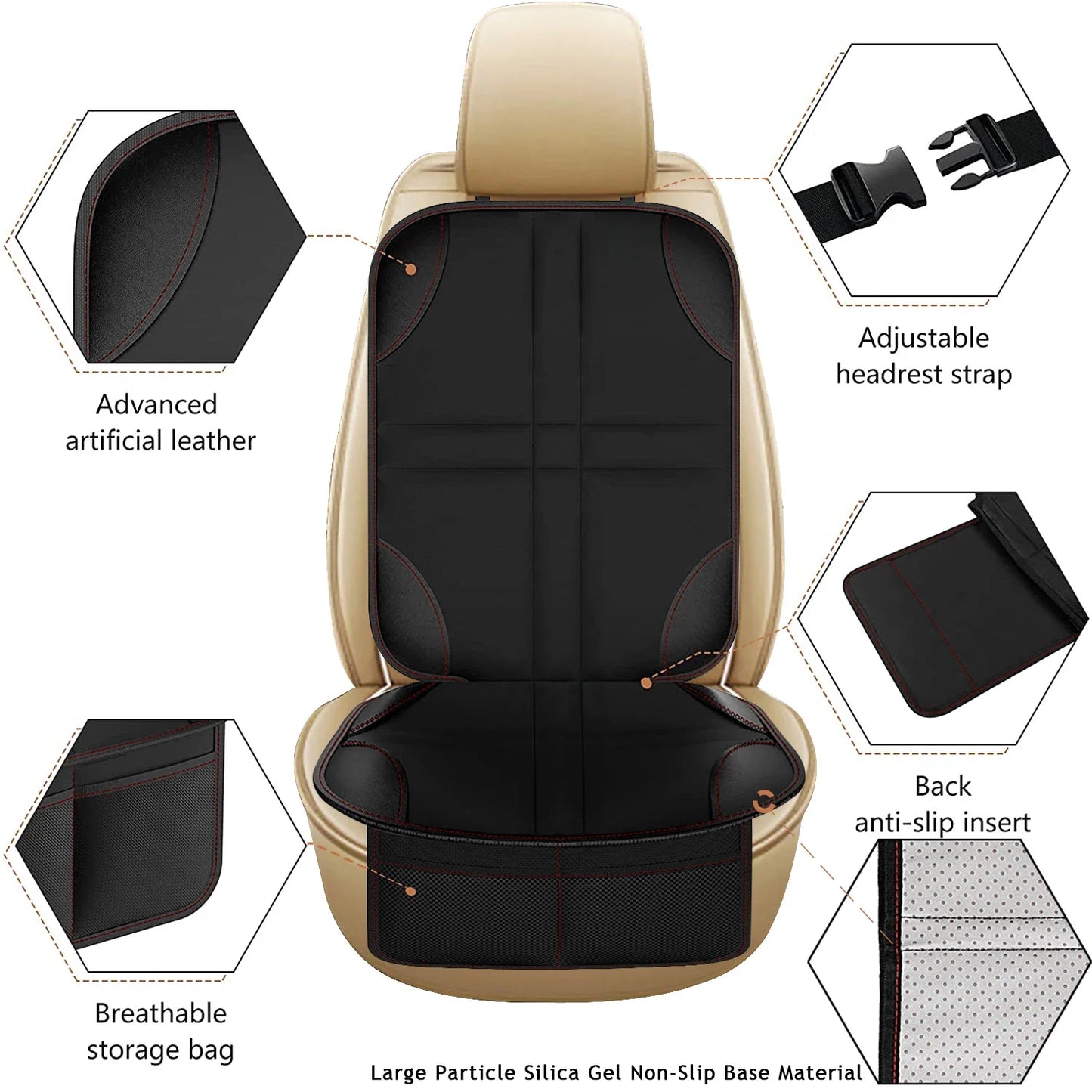 Waterproof Car Seat Protector Cover with Storage Pockets