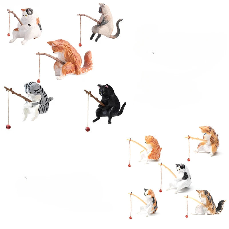 Fishing Cat Aquarium Decoration Ornament