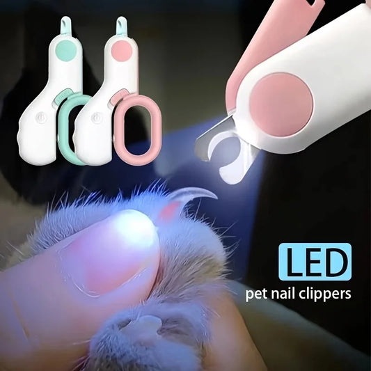 LED Pet Nail Clipper with Blood Line Light - Mini Size for Cats and Dogs