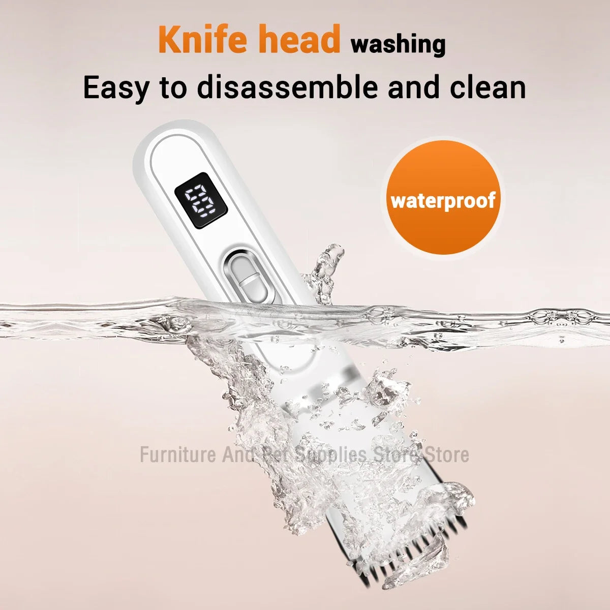 4-in-1 Cordless Pet Grooming Set with 4 Blades — Low Noise Rechargeable Clipper
