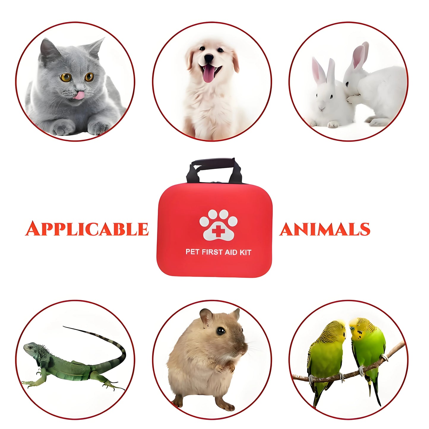 Pet First Aid Kit — Emergency Survival Kit for Dogs, Cats & Reptiles