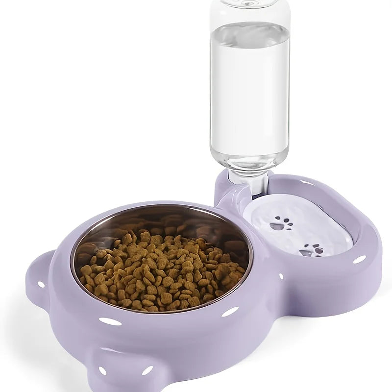 Set de gamelles doubles pour chat, distributeur d'eau automatique pour animaux de compagnie pour les garder hydratés et nourris