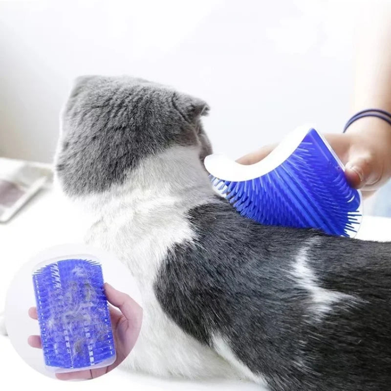 Cat Self-Grooming Wall Corner Brush - Massage & Hair Removal Tool