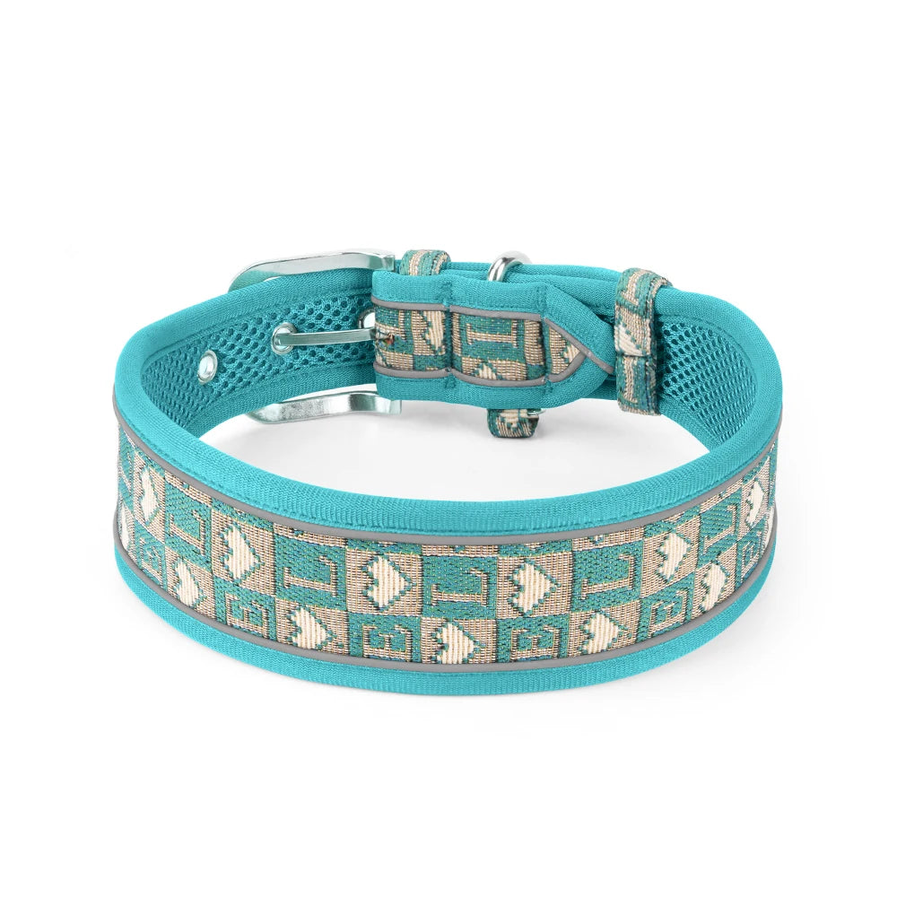 Wide Reflective Dog Collar with No-Pressure Fit